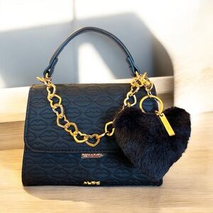 Aldo NWT Elegant Black Quilted Handbag with Gold Chain
